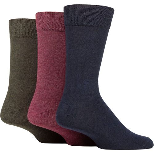 Mens 3 Pair SOCKSHOP 100% Recycled Plain Cotton Socks Black / Pink / Green 7-11 Mens - TORE - Modalova