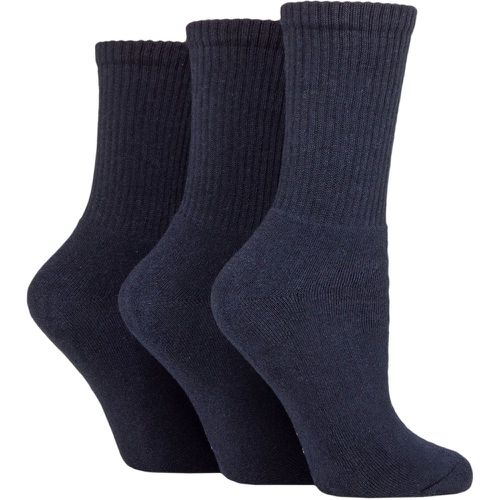Ladies 3 Pair SOCKSHOP 100% Recycled Plain Cotton Sports Socks Navy 4-8 Ladies - TORE - Modalova