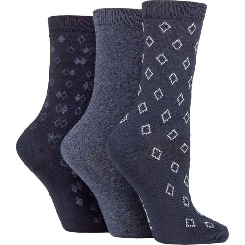 Women's 3 Pair SOCKSHOP 100% Recycled Diamonds Cotton Socks Navy 4-8 Ladies - TORE - Modalova