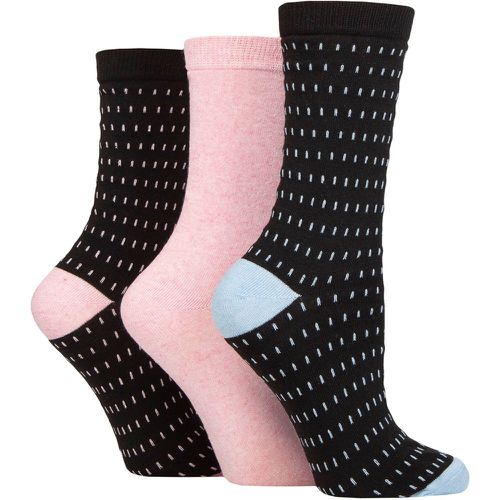 Ladies 3 Pair SOCKSHOP 100% Recycled Cotton Dash Patterned Socks Small Dash Black 4-8 - TORE - Modalova