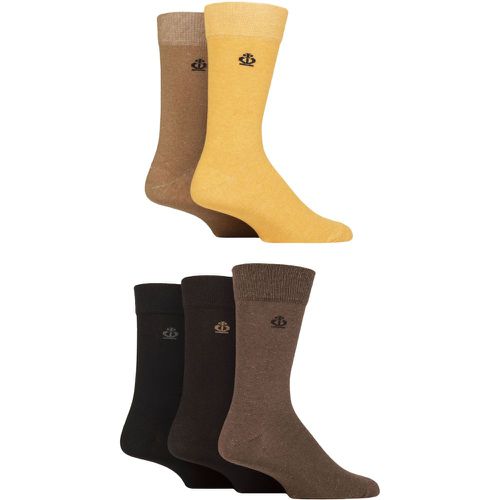 Mens 5 Pair Jeff Banks Plain Recycled Cotton Socks Mustard / Browns / Black 7-11 - SockShop - Modalova