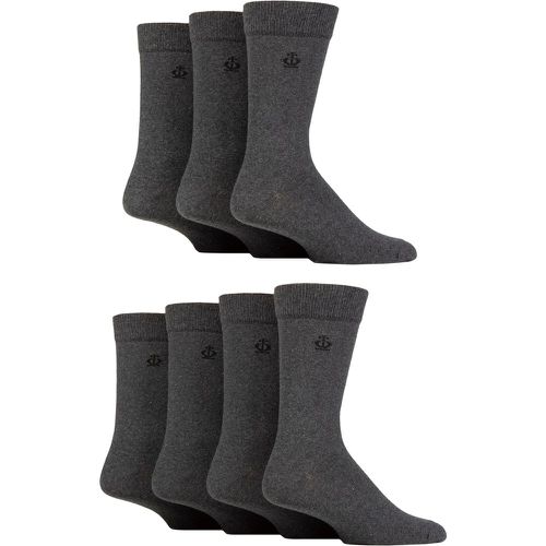 Mens 7 Pair Plain Recycled Cotton Socks Charcoal UK 7-11 - Jeff Banks - Modalova