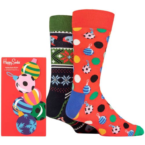 Mens and Ladies 2 Pair Baubles Gift Boxed Socks Multi 7.5-11.5 Unisex - Happy Socks - Modalova