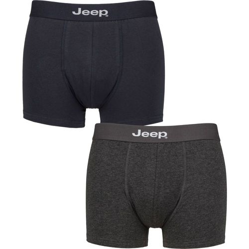 Pack Navy / Charcoal Cotton Plain Fitted Hipster Trunks Men's Extra Large - Jeep - Modalova