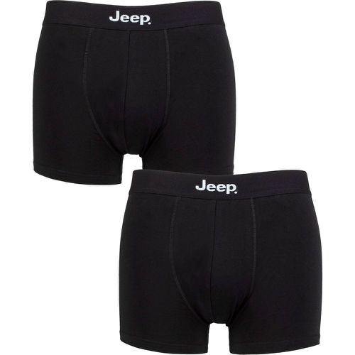 Mens 2 Pack Cotton Plain Fitted Hipster Trunks / S - Jeep - Modalova