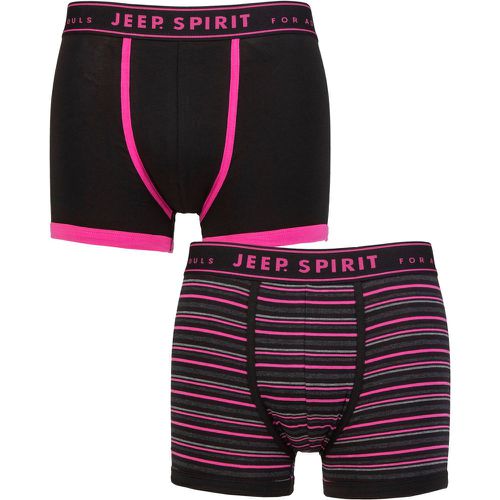 Mens 2 Pack Spirit Stripe Cotton Trunks Fine Stripe / Pink XL - Jeep - Modalova