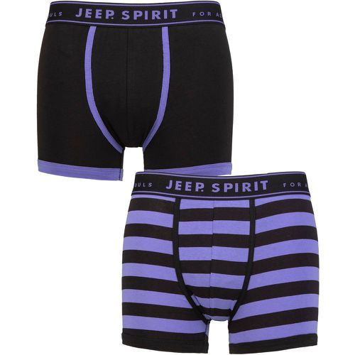 Mens 2 Pack Spirit Stripe Cotton Trunks Broad Stripe / Purple S - Jeep - Modalova