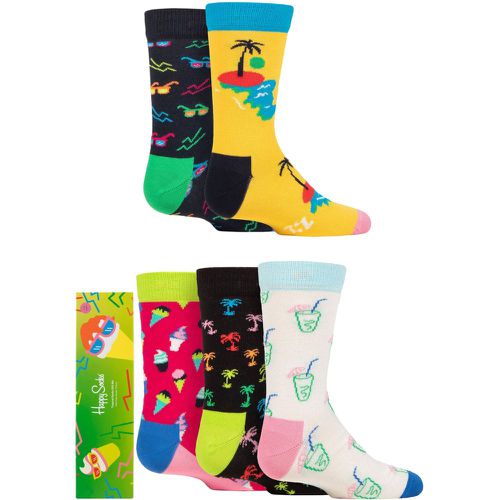 Boys and Girls 5 Pair Gift Boxed Tropical Socks Mix 7-9 Years - Happy Socks - Modalova