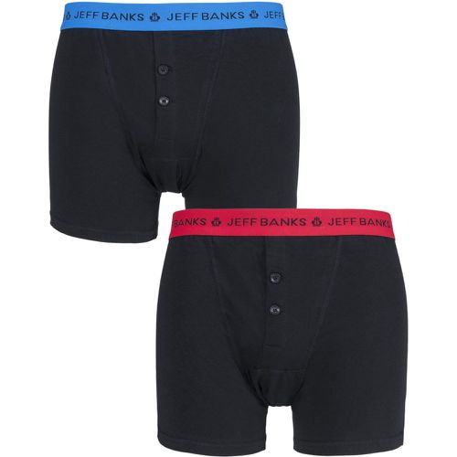 Pack / Blue / Red Plymouth Button Cotton Boxer Shorts Men's Small - Jeff Banks - Modalova