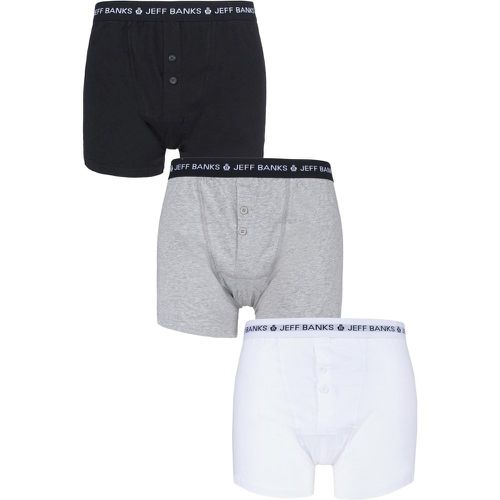 Pack Black / White / Grey Marlow Buttoned Boxer Shorts Men's Small - Jeff Banks - Modalova