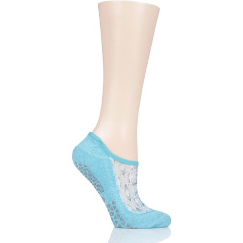 Pair Coast Maddie Organic Cotton Sheer Top Yoga Socks with Grip Ladies Medium - Tavi Noir - Modalova