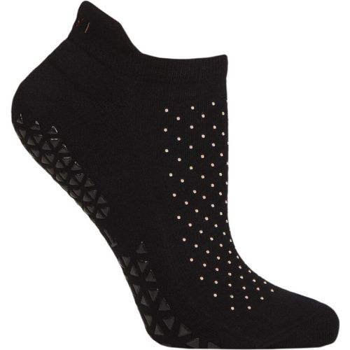 Women's 1 Pair Savvy Organic Cotton Low Rise Yoga Socks with Grip Embers Twinkle 3-5.5 Ladies - Tavi Noir - Modalova