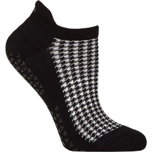 Women's 1 Pair Tavi Noir Savvy Organic Cotton Low Rise Yoga Socks with Grip Houndstooth Small - SockShop - Modalova