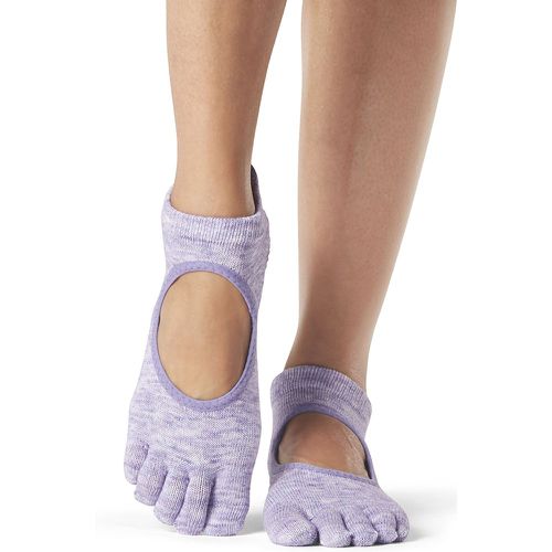 Women's 1 Pair Bellarina Full Toe Organic Cotton Open Front Yoga Socks Heather S - ToeSox - Modalova