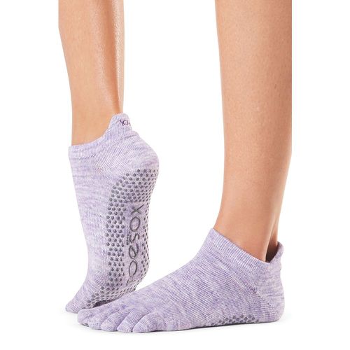 Ladies 1 Pair Full Toe Organic Cotton Low Rise Yoga Socks Heather S - ToeSox - Modalova