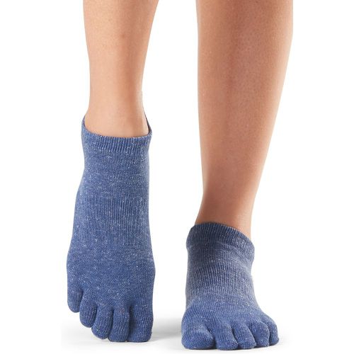 Women's 1 Pair Full Toe Organic Cotton Low Rise Yoga Socks Navy S - ToeSox - Modalova