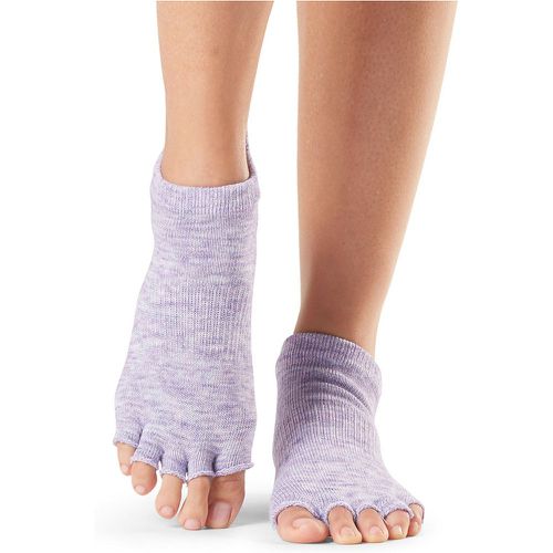 Mens and Women's 1 Pair Half Toe Organic Cotton Low Rise Yoga Socks Heather S - ToeSox - Modalova