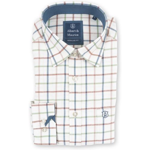 Mens Whitestone Brushed Check Shirt / / L - Albert and Maurice - Modalova