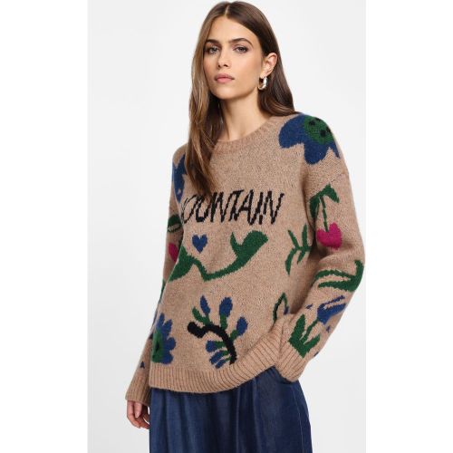 Maglione con ricamo floreale - Please - Modalova