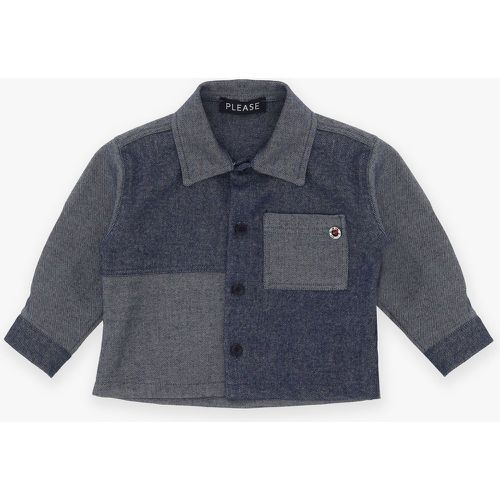 Camicia baby con patchwork e taschino - Please - Modalova