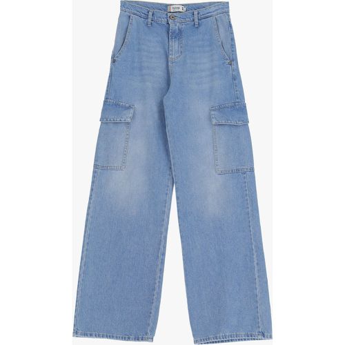 Jeans cargo effetto délavé in puro cotone - Please - Modalova