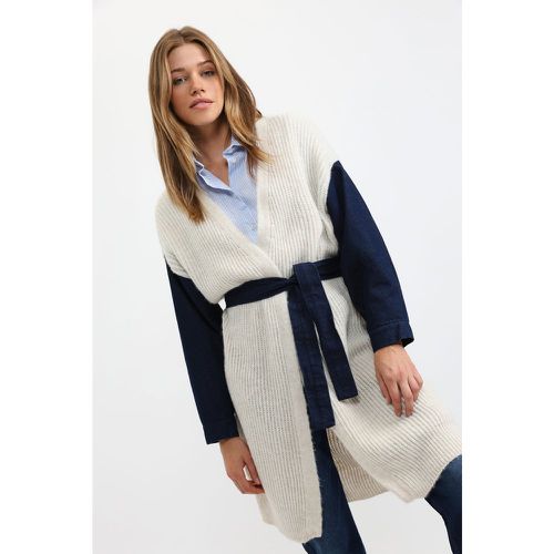 Cardigan con maniche lunghe a contrasto - Please - Modalova