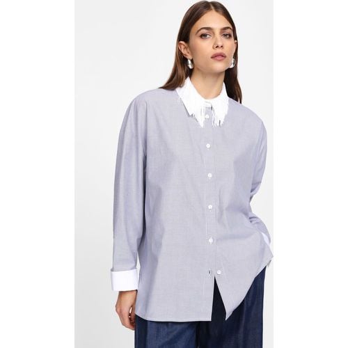 Camicia a righe con colletto classico e frange - Please - Modalova