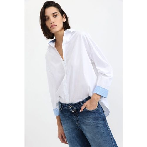 Camicia con collo classico e polsini rigati - Please - Modalova