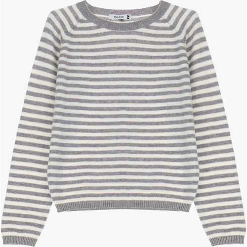 Pullover a righe con scollo tondo - Please - Modalova