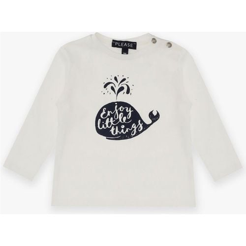 Maglia baby in cotone con stampa - Please - Modalova