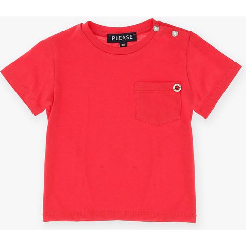 T-shirt baby in puro cotone monocolour con tasca applicata - Please - Modalova