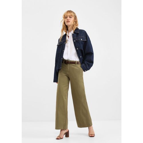 Pantaloni straight con tasche verticali e cintura - Please - Modalova