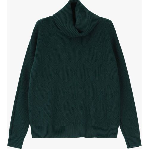 Maglione collo alto maniche lunghe traforato - Please - Modalova