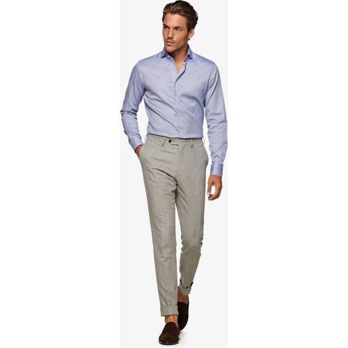 Hemd Mittelblau Mit Fauxuni-muster - SuitSupply - Modalova