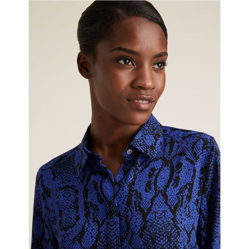 Snake Print Long Sleeve Shirt blue - Marks & Spencer - Modalova