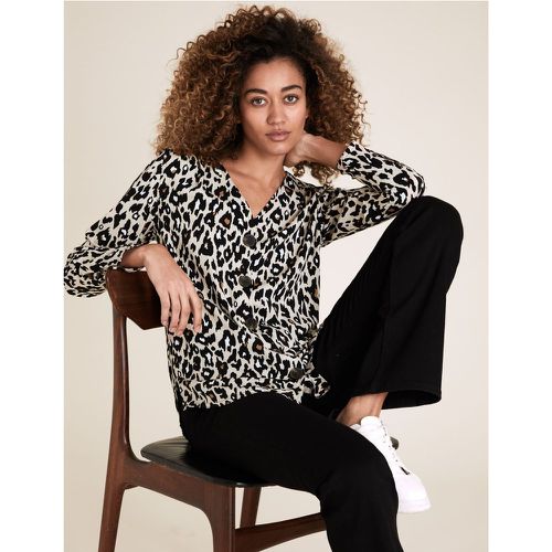 Animal Print V-Neck Long Sleeve Tunic beige - Marks & Spencer - Modalova
