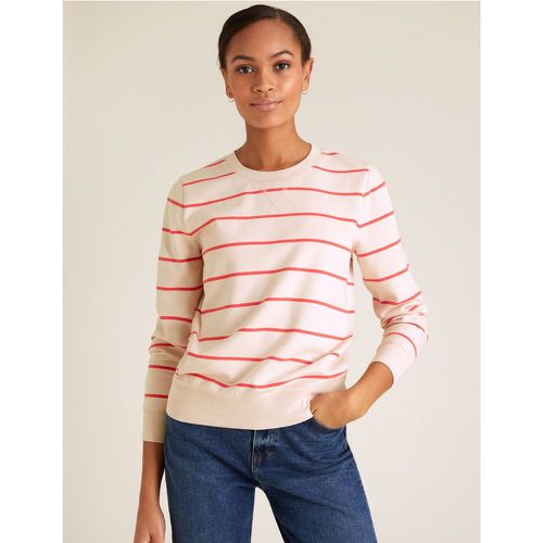 Pure Cotton Striped Crew Neck Sweatshirt pink - Marks & Spencer - Modalova