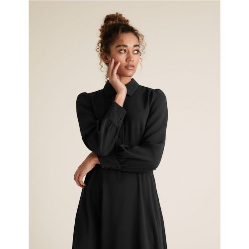 Puff Sleeve Mini Shirt Dress black - Marks & Spencer - Modalova