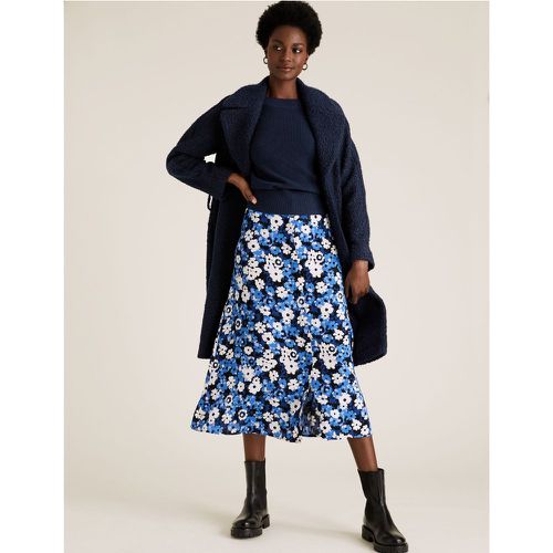 Floral Midi A-Line Skirt blue - Marks & Spencer - Modalova