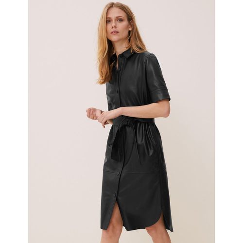 Leather Belted Midi Shirt Dress - Marks & Spencer - Modalova
