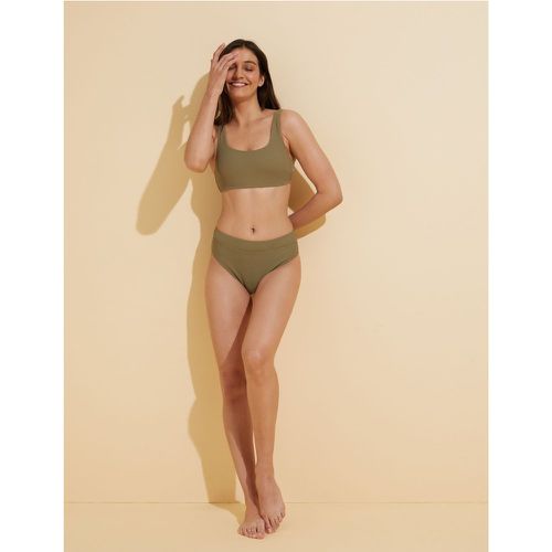 Ribbed Padded Scoop Neck Bikini Top green - Marks & Spencer - Modalova