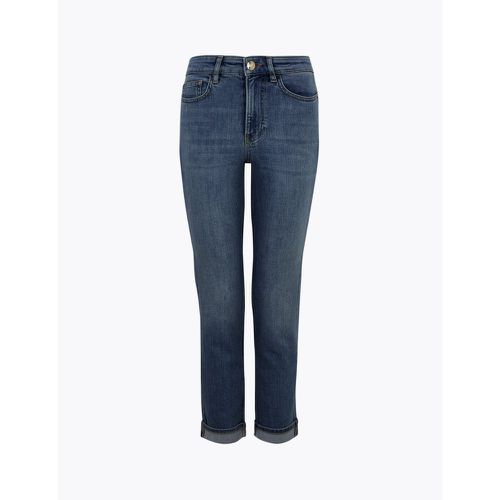 Slim Fit Turn Up Jeans With Stretch navy - Marks & Spencer - Modalova