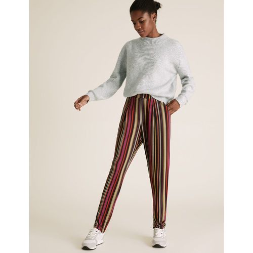 Jersey Striped Tapered Trousers pink - Marks & Spencer - Modalova