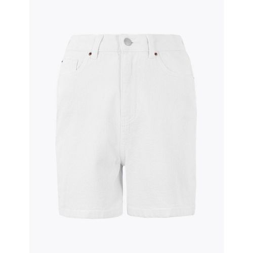 Denim Mom High Waisted Shorts white - Marks & Spencer - Modalova