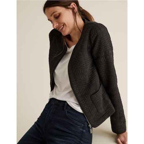 Jersey Slim Textured Short Jacket grey - Marks & Spencer - Modalova