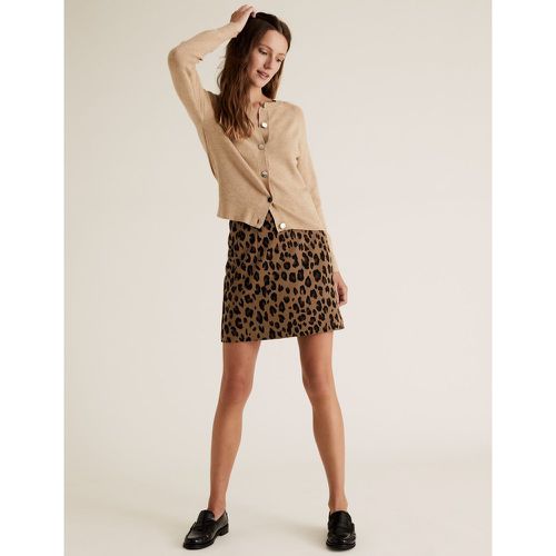 Jersey Animal Print Mini A-Line Skirt brown - Marks & Spencer - Modalova
