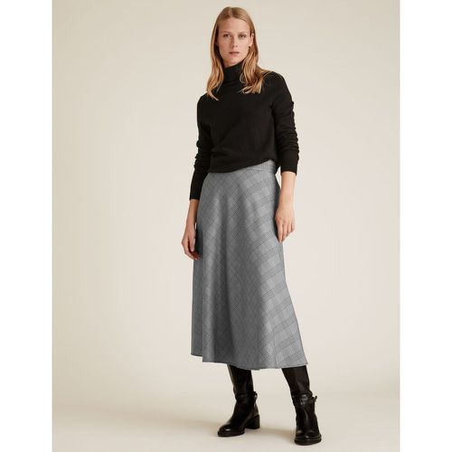 Checked Knee Length A-Line Skirt grey - Marks & Spencer - Modalova