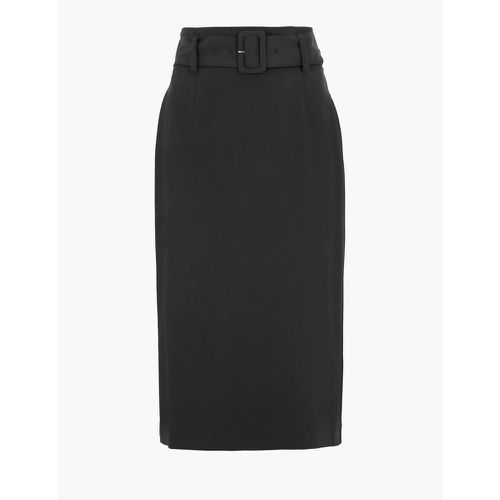 Belted Knee Length Pencil Skirt - Marks & Spencer - Modalova