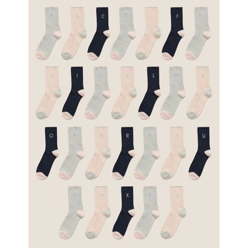 Cotton Alphabet Ankle High Socks -coloured - Marks & Spencer - Modalova