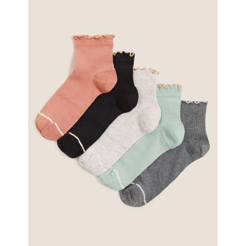 Pk Cotton Ruffle Anklet Socks pink - Marks & Spencer - Modalova